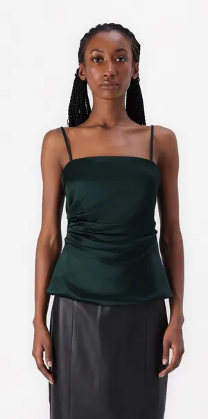 Abercrombie‎ & Fitch Sculpt Satin Strapless Top Green Size M NEW thumbnail 1
