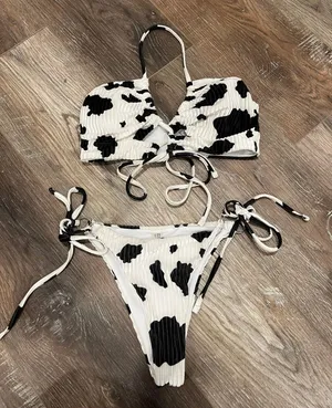 ASOS Cow Print Bikini Set thumbnail 1