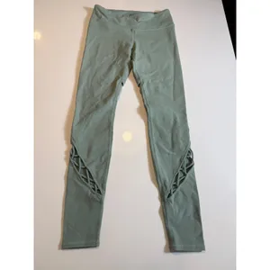 ALO Yoga Entwine Leggings‎ Sage Green Lace-Up Cutout Size S thumbnail 4