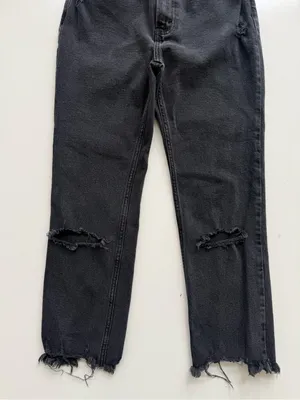 Abercrombie & Fitch Distressed Jeans- The Ankle Straight Ultra High Rise - Sz 00 thumbnail 3