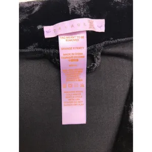 Savage X Fenty Womens Black Crushed Velvet Robe‎ Sheer Mesh Trim MD/LG Kimono thumbnail 2
