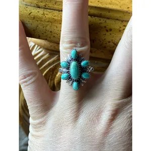 Royston Turquoise Sterling Silver Ring Size 7 Blue thumbnail 3