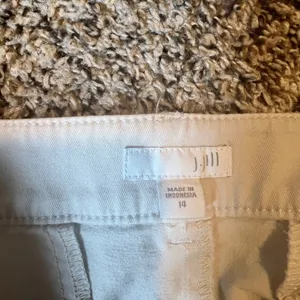 J. Jill‎ Women 14 Off White Straight Leg Pants Ankle Zip Seam Front Cotton Blend thumbnail 2