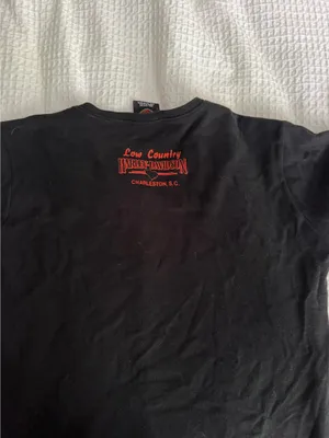 Harley-Davidson Black Flame Graphic Fitted Tee | Y2K | Size S thumbnail 3