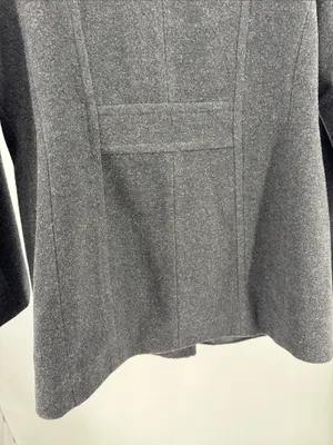 London Fog Women's Dark Charcoal Pea Coat L wool blend winter outdoors neutral thumbnail 8