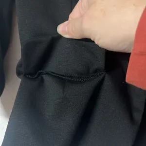Small black notch blazer one button 3/4 ruched sleeves blazer jacket faux pocket thumbnail 8