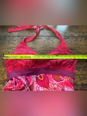 Athleta “Pack Everywhere” Pink Paisley Sun Valley Halter Dress Mini Size 8 thumbnail 7