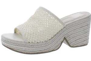 Dolce Vita Raffia platform Wedge Sandals 8.5 White thumbnail 1