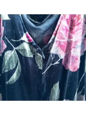 Jeffrey & Dara Vintage Velvet Black Rose Maxi Dress Women 12 thumbnail 9