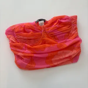 pink and orange zara floral corset top thumbnail 3
