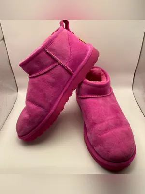 UGG Classic ultra mini Hot Pink water resistant suede shearling lined boots 9 thumbnail 3
