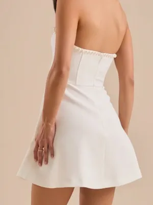 Altar'd State White Strapless Mini Dress thumbnail 2