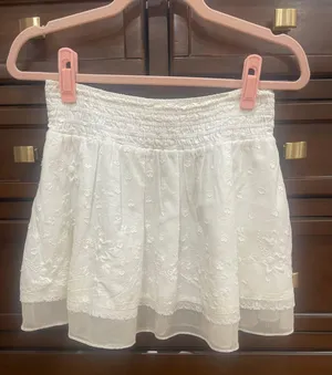 Loveshackfancy Ilona mini skirt in white thumbnail 3