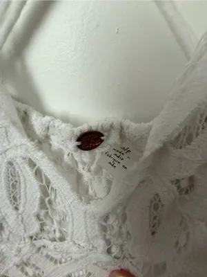 Free people Lace-Detail White Sundress with Crisscross Straps thumbnail 3