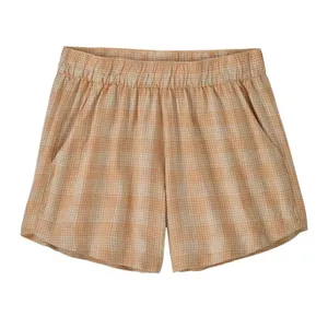 Patagonia Garden Island Shorts Womens Small Orange Gingham Hemp Blend NWT thumbnail 2