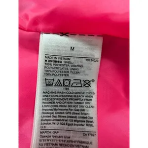 Gap Womens Warmest Puffer Vest Neon Pink Blue White Colorblock Chevron Size M thumbnail 4