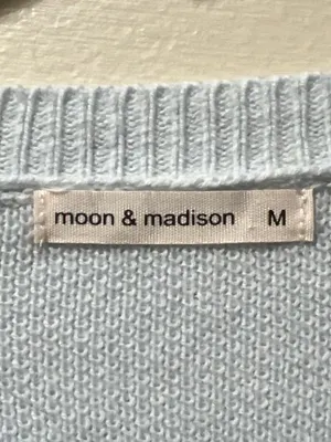 Moon & Madison Have More Fun Light Blue Sweater thumbnail 3