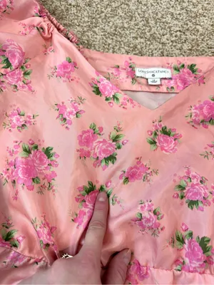 LoveShackFancy x Target Cecile Pink Floral Puff-Sleeve Dress Size 12 thumbnail 7