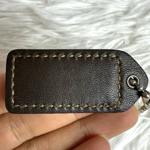 1.5" y2k COACH Dark Brown Fob Bag Charm Hang tag Hangtag thumbnail 2