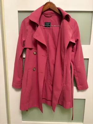 Abercrombie & Fitch trench coat in pink size XS thumbnail 1