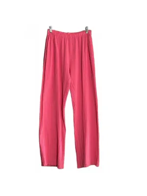 Oh My Gauze Casual Pants Size S/M Pink Cotton Elastic Waist Boho Lagenlook NWT thumbnail 2