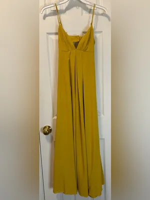 Asos Mustard Yellow Spaghetti Strap Maxi Dress thumbnail 9
