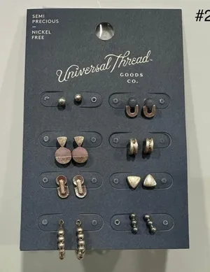 Universal Threads 8 pc. Worn Silver Earrings #2 thumbnail 1