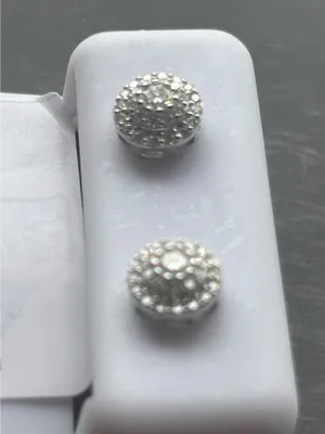 .38 ct Moissanite Diamond Halo Sterling Silver Earrings thumbnail 3