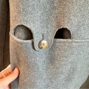 Trademark‎ Almond Collarless Coat Wool Blend Light Grey Size XS thumbnail 2