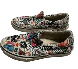 Vans Sticker Mash Up Classic Slip On Sneaker Women's Size US 8 Men's 6.5 Skate thumbnail 1
