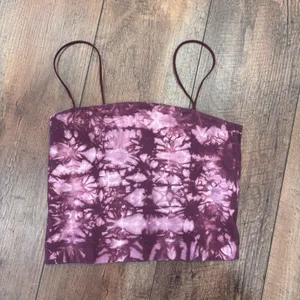 American Eagle Women's Plum & Pink Tie Dye Cropped Cami Top Elastic Strap Small thumbnail 2