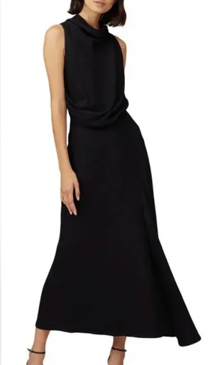 Acler Black Draped Cowl Maxi Dress Size 2 thumbnail 1