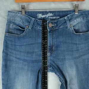 Wrangler Jeans Womens 11/32 Blue Denim Mid‎ RIse Straight Leg Western Stretch thumbnail 6