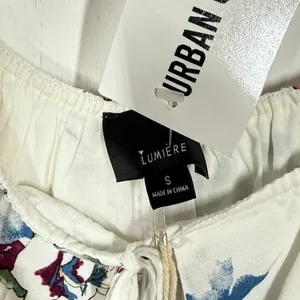 Urban Outfitters Lumiere Mini Dress S White Floral Cottagecore Milkmaid Coquette thumbnail 7