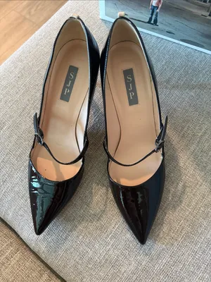 SJP by Sarah Jessica Parker Black Patent Pointed Mary Jane Pumps thumbnail 7