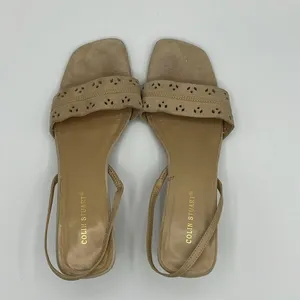 Colin Stuart Suede Tan Suede Kitten Sling back Heels‎ Size 6.5 B19A thumbnail 3