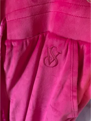 Hot Pink Velour Victoria’s Secret Joggers Sz L thumbnail 3