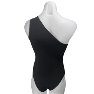 White Fox Black Sleeveless One Shoulder Cutout Cami Camisole Bodysuit Tank Top M thumbnail 2