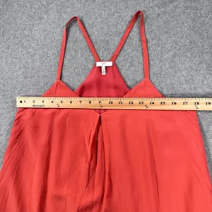 Joie Silk Mini Dress Tunic Coral Strappy Sleeveless Women's Medium V-Neck thumbnail 4