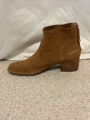 Ugg Bandara Western Style Suede Block-Heel Ankle Boots Camel Brown Suede size 11 thumbnail 5