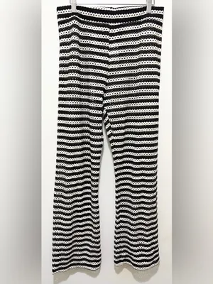 H&M Beachwear Perforated Wide-Leg‎ Pants Medium NWT thumbnail 3