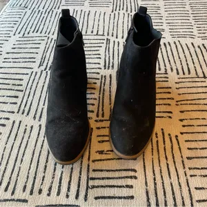White Mountain Black Suede Block Heel Ankle Boots Booties Size 10 thumbnail 4