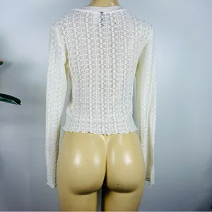 Set 2 Divided Shirts Sz M Black Lace Crochet Sweater Shirt H&M HM Top thumbnail 15