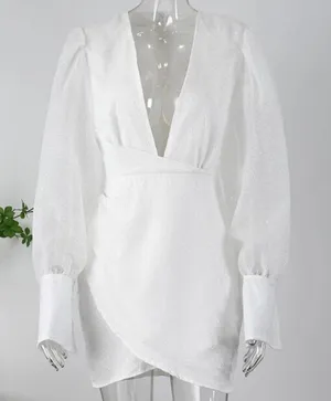 Boutique NWT White Sparkle Mini Dress. Size XL thumbnail 3