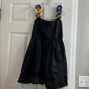 Queen Of Sparkles Black Flower Strap Dress thumbnail 3