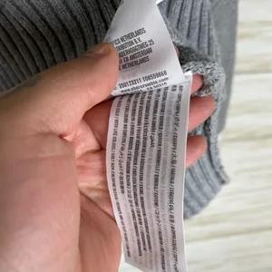 Hollister Gray Cable Knit Slouchy Varsity Style Chunky Cotton Sweater thumbnail 4