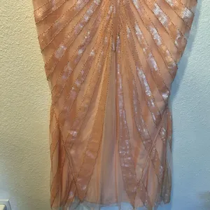 Elegant Peach Evening Gown Pink Size L thumbnail 4