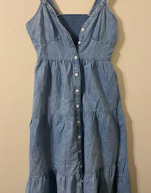 New NWT Levi’s Light Blue Denim Button-Up Dress Size Medium thumbnail 1
