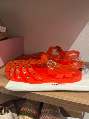 INTENTIONALLY BLANK Ellery Stud Jelly Sandals (Sz 9) Cherry Red NWT thumbnail 4