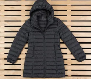 Quince Lightweight Down Packable Long Puffer Jacket Black Womens Sz S / W-JKT-14 thumbnail 1